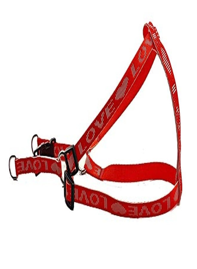 Pups&Pets 15 MM Nylon Love Printed Harness and Adjustable Leash Set | 0.5 Inch Harness Set Dogs and Puppies (Red) - Image 5